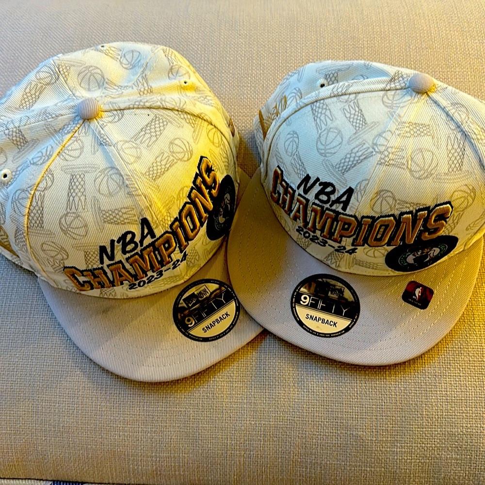 PAIR of New Celtics NBA Champions 2023-2024 hats